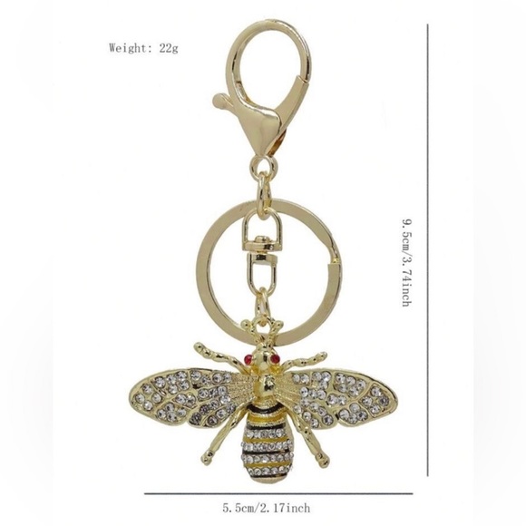 Bee Bag Rhinestone Charm Keychain - Picture 4 of 5